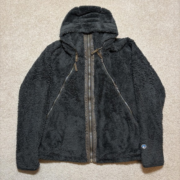 Kuhl Jackets & Blazers - KUHL Flight Jacket Womens Medium Gray Sherpa Fleece Hooded Full Zip Pockets